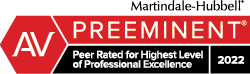 Martindale-Hubbell | AV PREEMINENT | Peer Rated for Highest Level of Professional Excellence | 2022